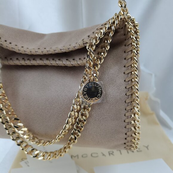 Stella Mccartney Mini Falabella Tote Bag Shoulder Bag Crossbody bag In Gold - Picture 14 of 16